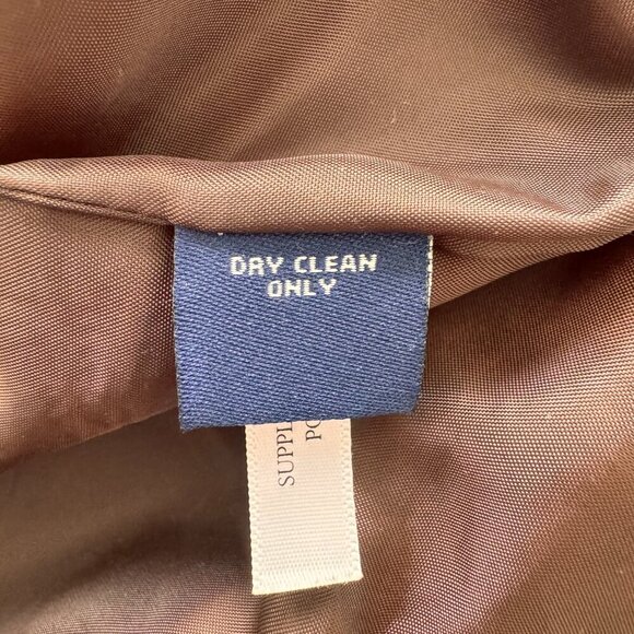 Vintage Chaps Ralph Lauren Petite Linen/Cotton Blend Houndstooth Blazer Brown - Picture 8 of 10